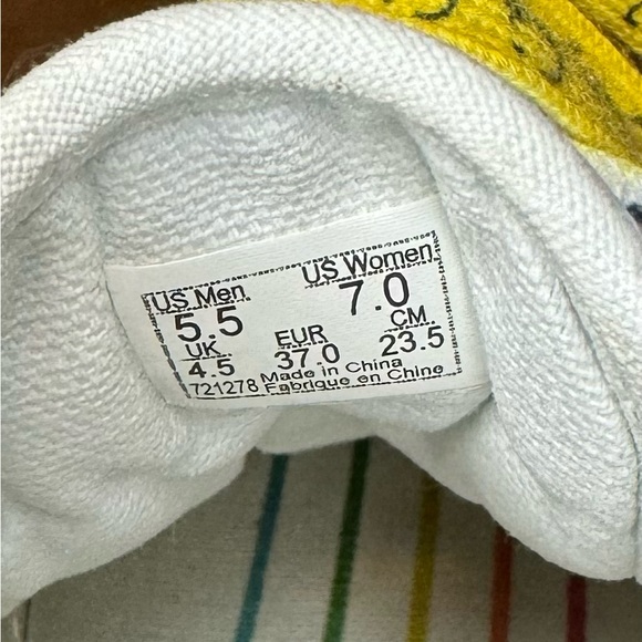 Vans flour shop white leather and rainbow sneakers women’s 7 or mens 5.5 - Picture 7 of 7